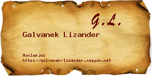 Galvanek Lizander névjegykártya